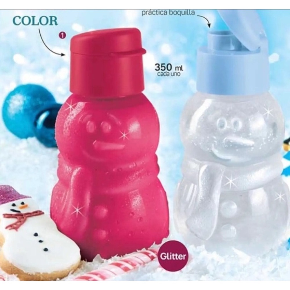 Tupperware Santa and Snowman Eco Water Bottle Flip Top Children's Cup NEW Red
